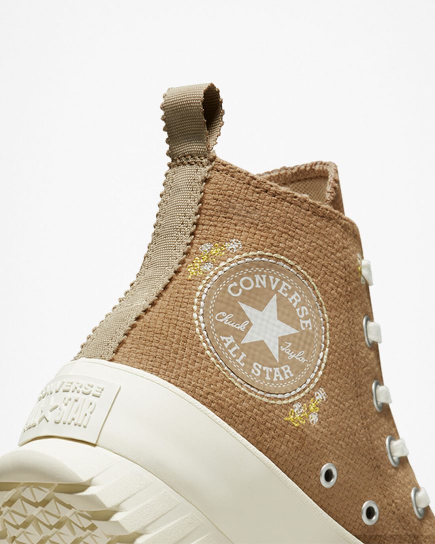 Topanky Na Platforme Converse Chuck Taylor All Star Lugged 2.0 Autumn Embroidery Vysoke Panske Hnede Hnedožltý | SK 11QR5S7